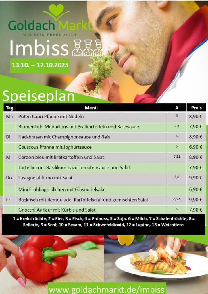 Mittagsmenü im Goldachmarkt KW 42