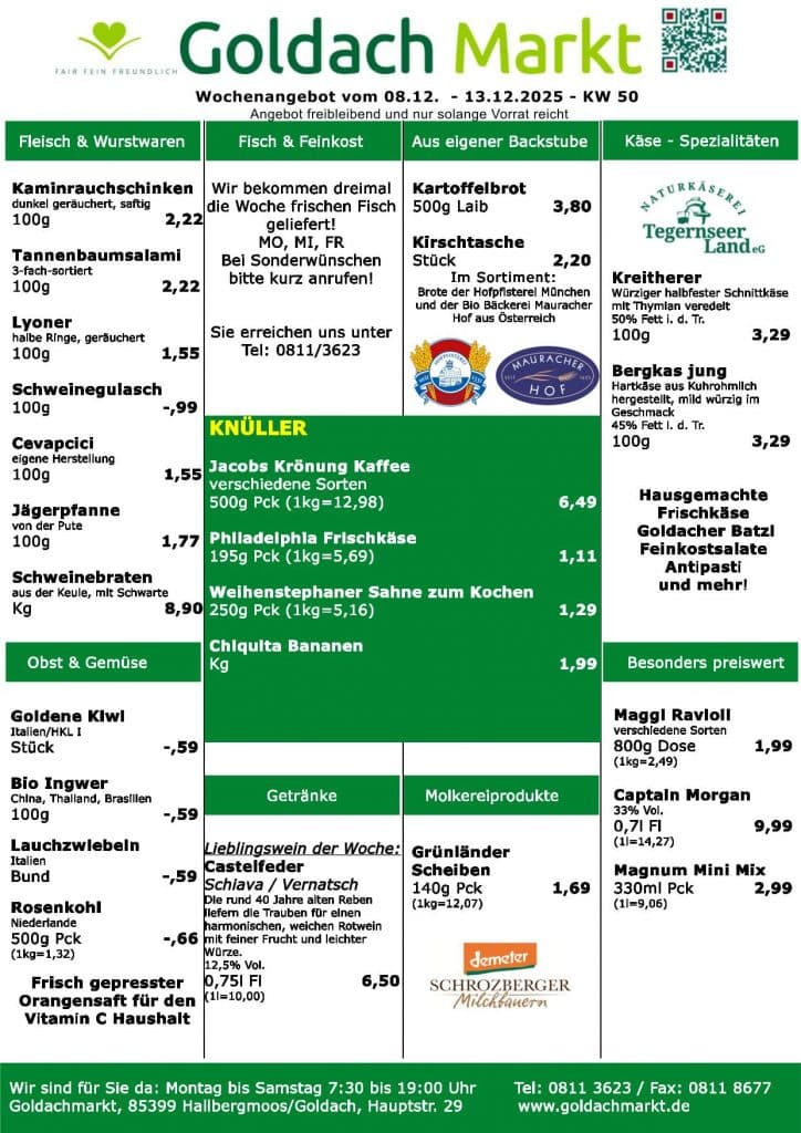 Sonderangebot vom Goldachmarkt KW 50