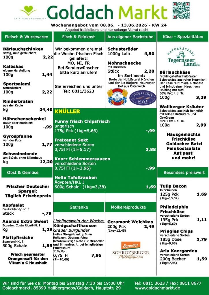 Sonderangebot vom Goldachmarkt KW 24