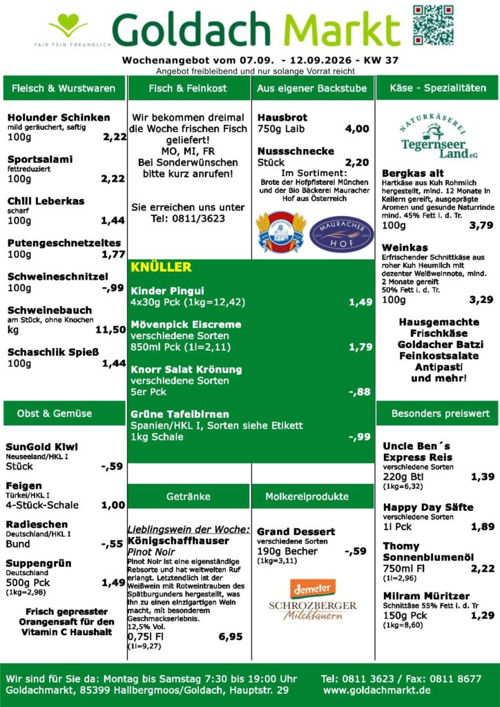 Sonderangebot vom Goldachmarkt KW 37