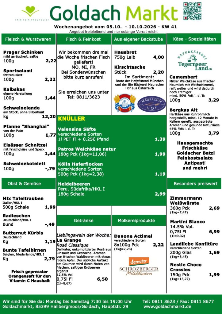 Sonderangebot vom Goldachmarkt KW 41
